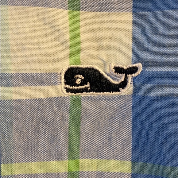 Vineyard Vines slim fit whale shirt EUC Blue Green - Picture 2 of 3